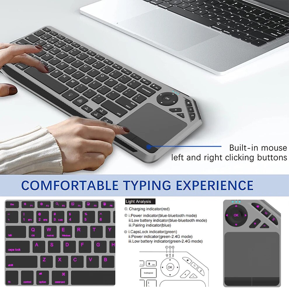 터치패드가 포함된 Bluetooth 무선 키보드 스마트 - Gaming Keyboard 1 Hand 리뷰 및 가격