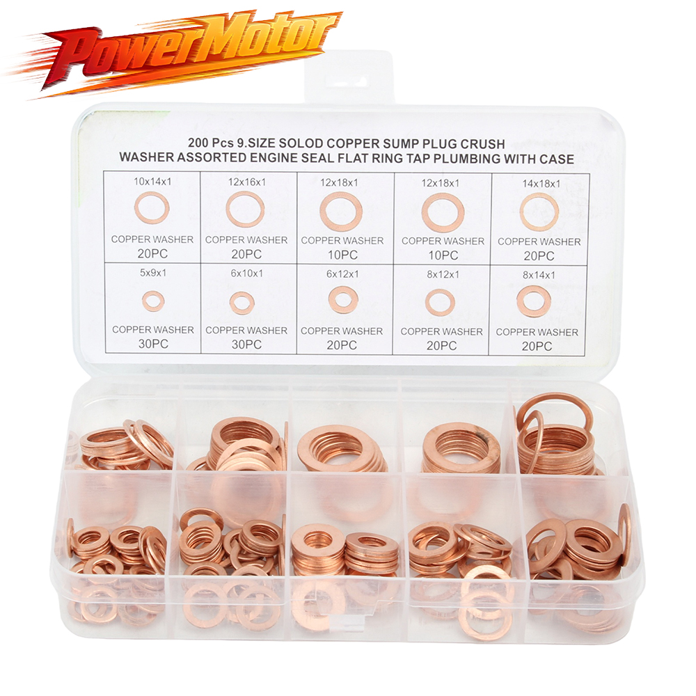 100~200개 구리 씰링 크러시 와셔 모음 키트, 평 - Gasket Mount Kit 리뷰 및 가격