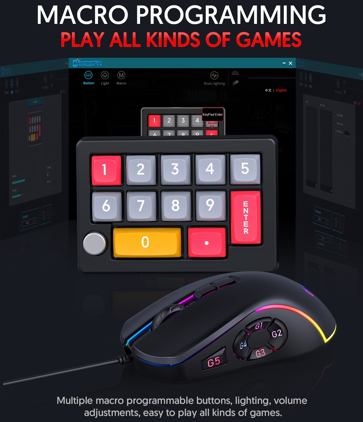 매크로 프로그래밍 기계식 키보드 마우스 세트 숫자 키패 - Gaming Keyboard 1 Hand 리뷰 및 가격