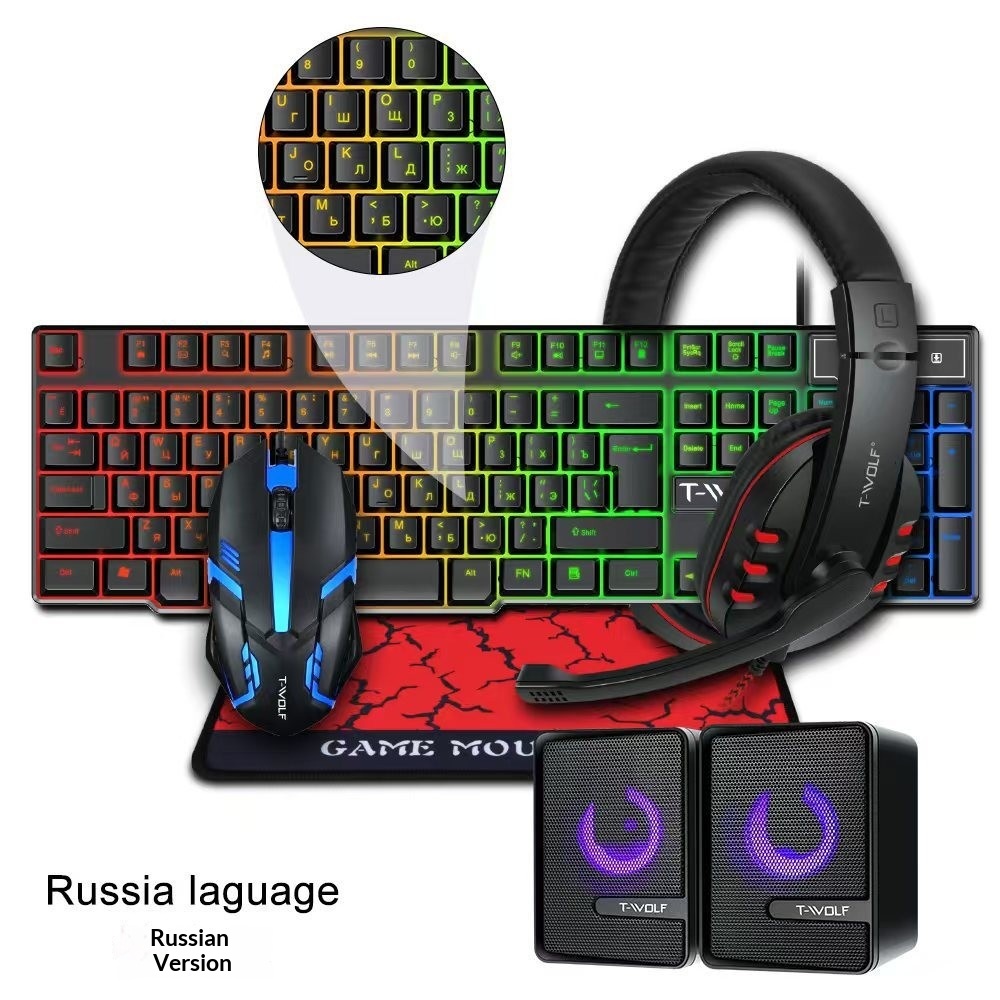 스페인어 러시아어 키보드 레이아웃 게이밍 콤보 4 in - Gaming Keyboard Mouse And Headset Combo 리뷰 및 가격