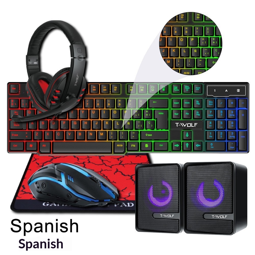 스페인어 러시아어 키보드 레이아웃 게이밍 콤보 4 in - Gaming Keyboard Mouse And Headset Combo 리뷰 및 가격