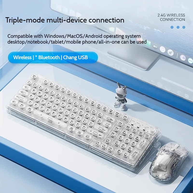 Leilin Z99 얼음 투명 무선 블루투스 크리스탈  - Gaming Keyboard Thocky 리뷰 및 가격