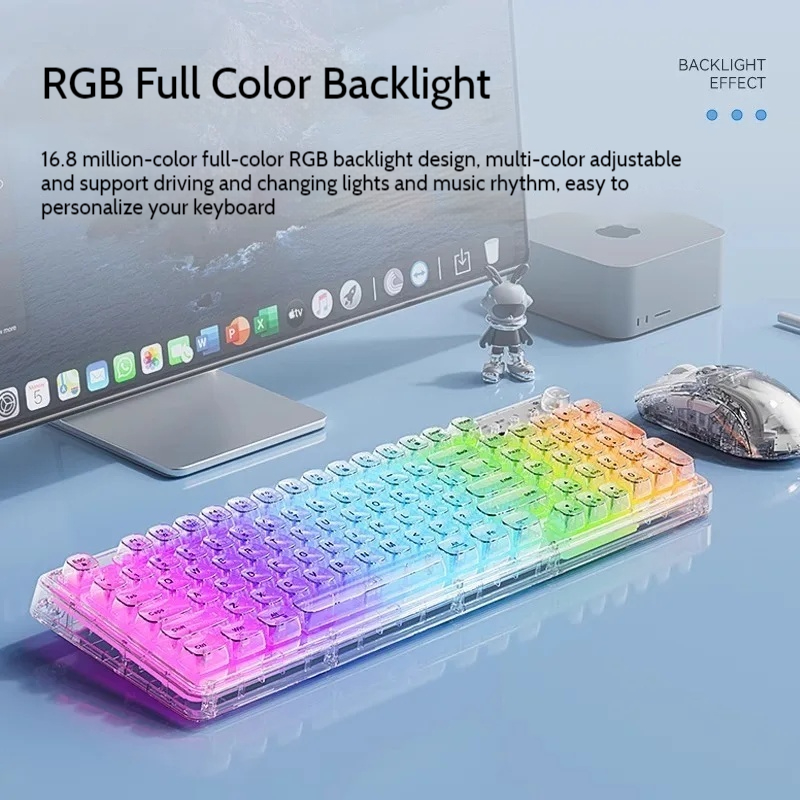 Leilin Z99 얼음 투명 무선 블루투스 크리스탈  - Gaming Keyboard Thocky 리뷰 및 가격