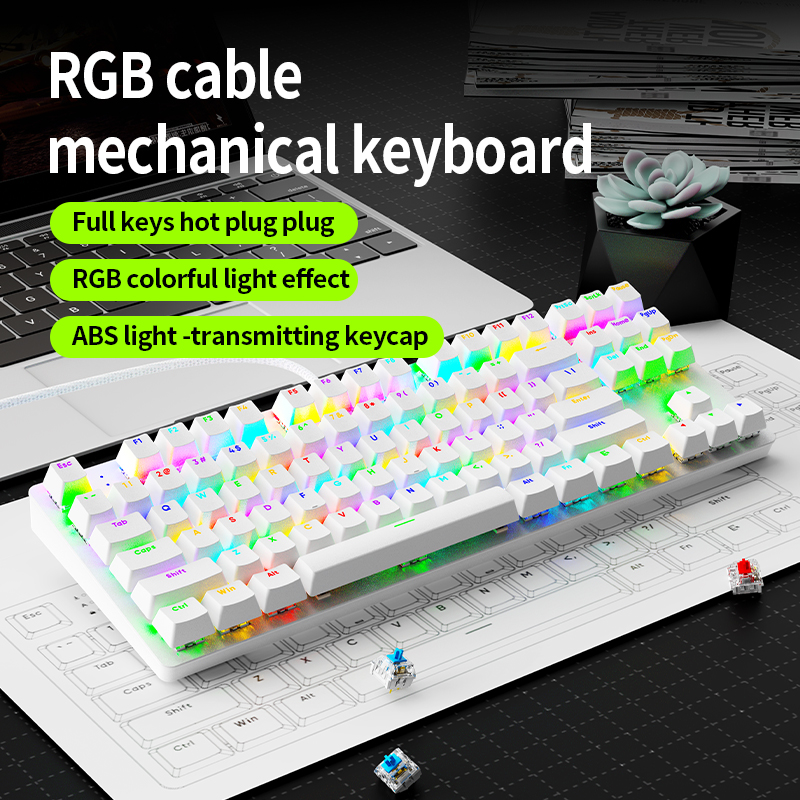 AK87 핫스왑 가능 기계식 게이밍 키보드, RGB 백 - Keyboard Gaming Blue Switch 리뷰 및 가격