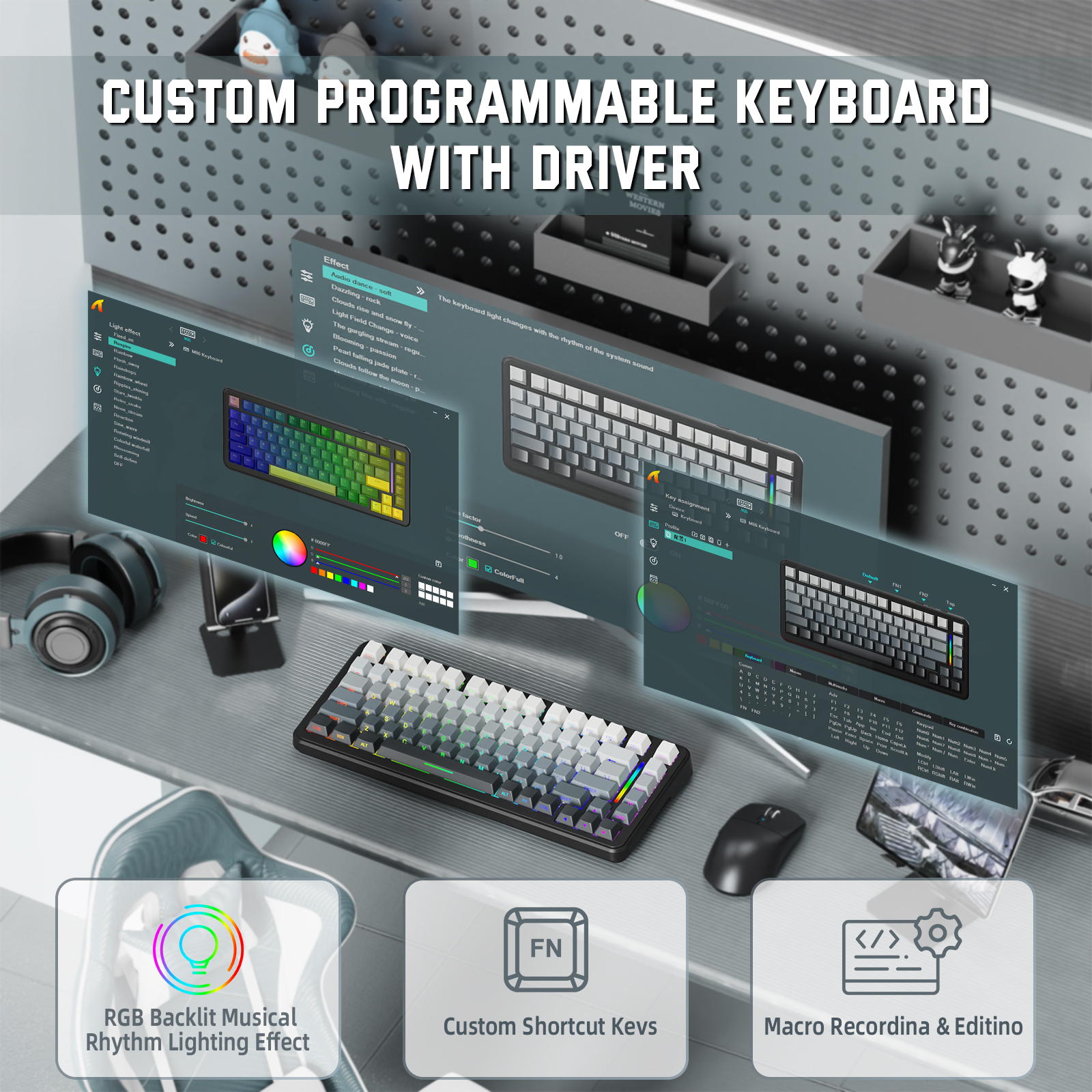 ATTACK SHARK M86 Pro 무선 기계식 키보 - Gaming Keyboard Thocky 리뷰 및 가격