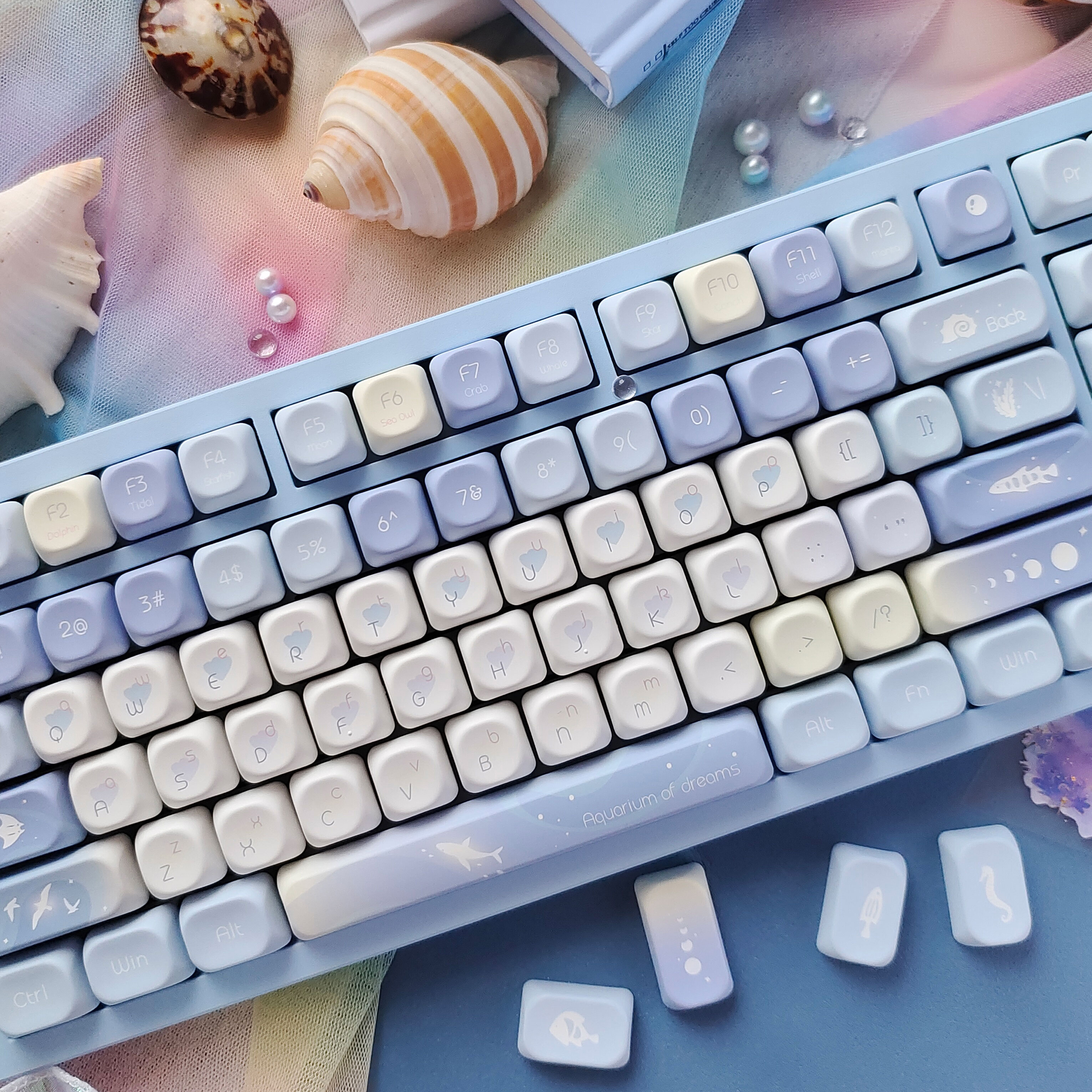 5면 염료 승화 키 캡 130 키 블루 드림 MOA 프 - Keyboard Gaming Blue Switch 리뷰 및 가격