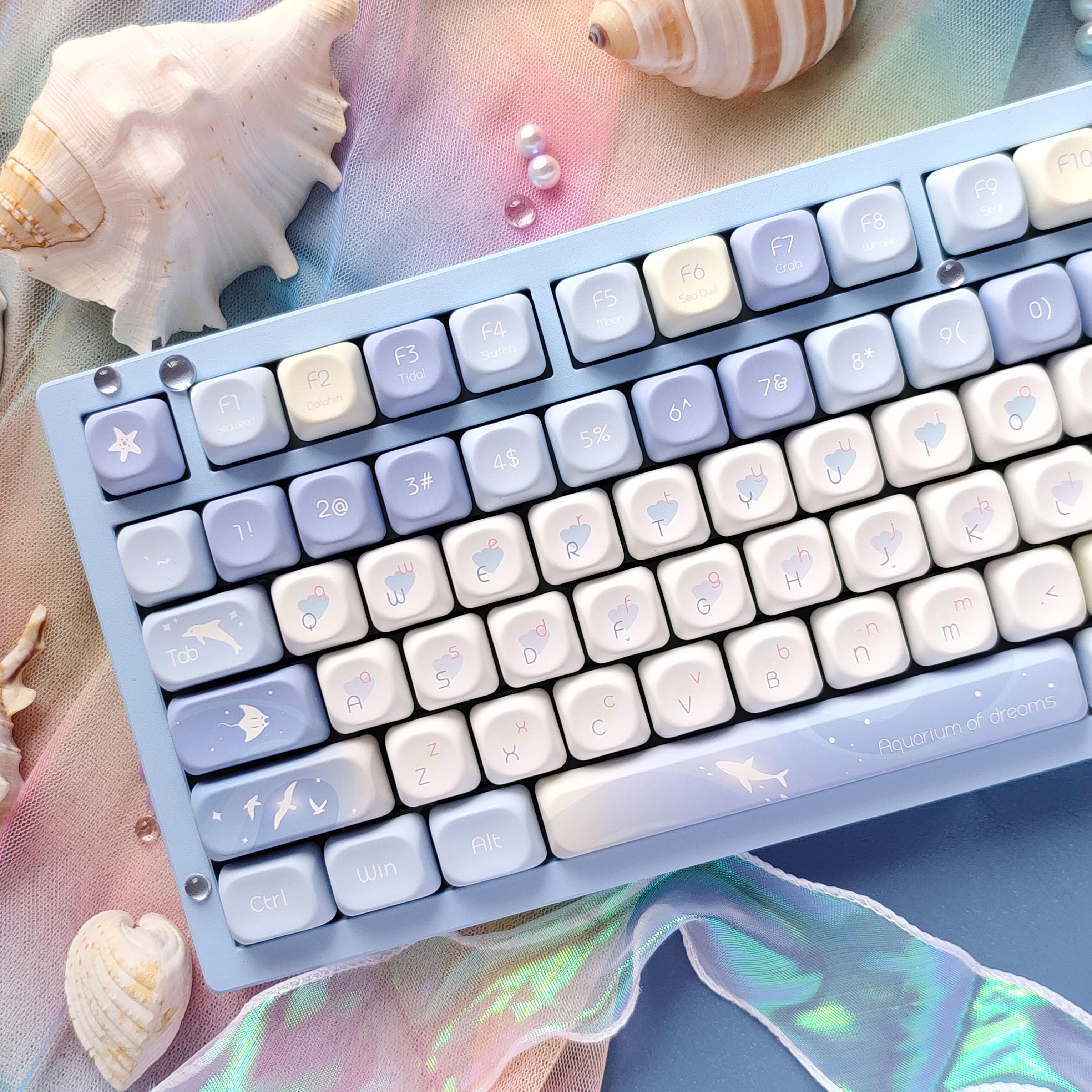 5면 염료 승화 키 캡 130 키 블루 드림 MOA 프 - Keyboard Gaming Blue Switch 리뷰 및 가격