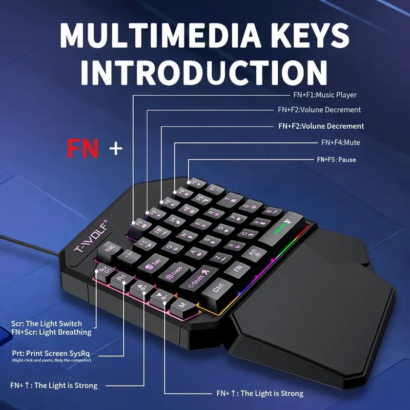 FocusOnPC TF900 2-in-1 모바일 게임  - Gaming Keyboard 1 Hand 리뷰 및 가격