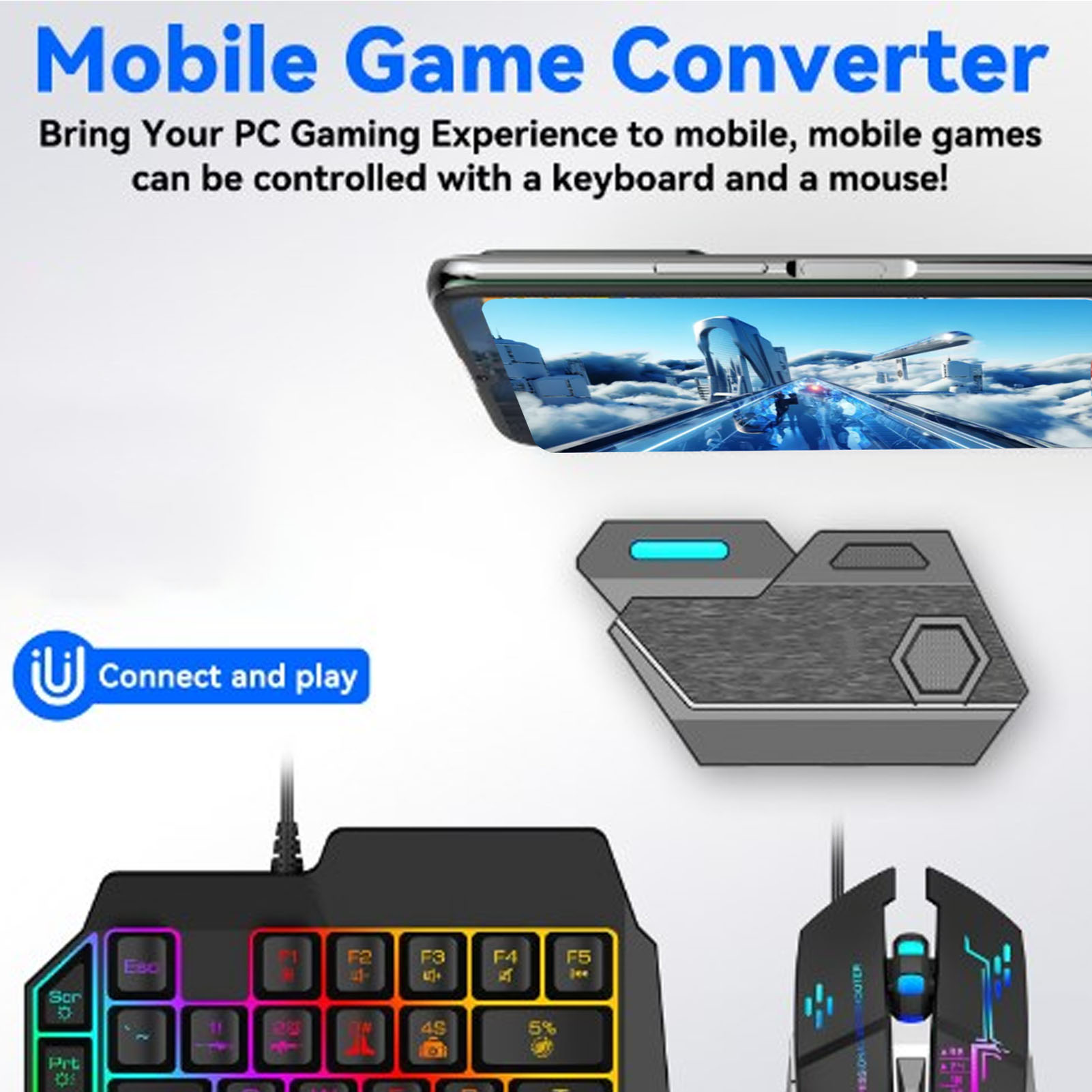 모바일 게임 콤보 팩 블루투스 연결 단일 핸드 키보드  - Gaming Keyboard And Mouse Combo 리뷰 및 가격