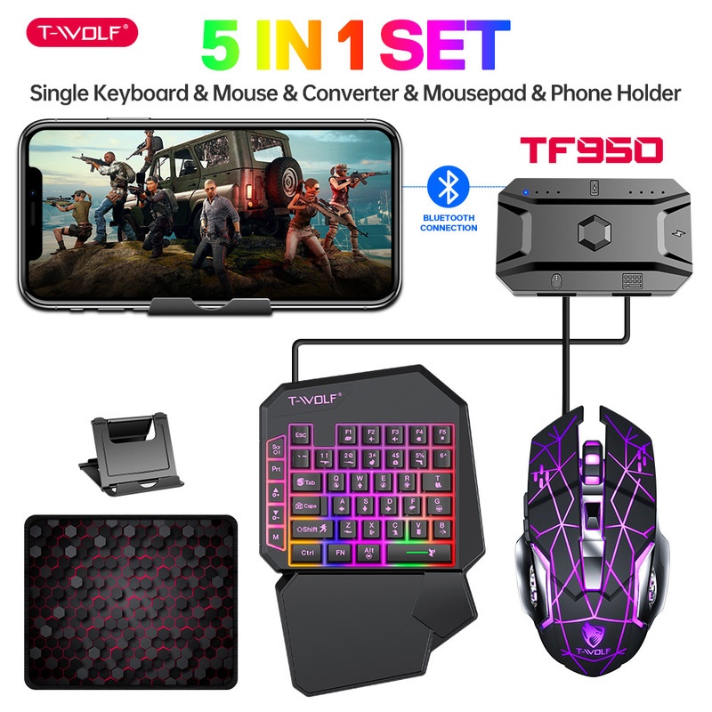 T-Wolf Tf950 5 in 1 한손 게이밍 키보드 - Gaming Keyboard 1 Hand 리뷰 및 가격