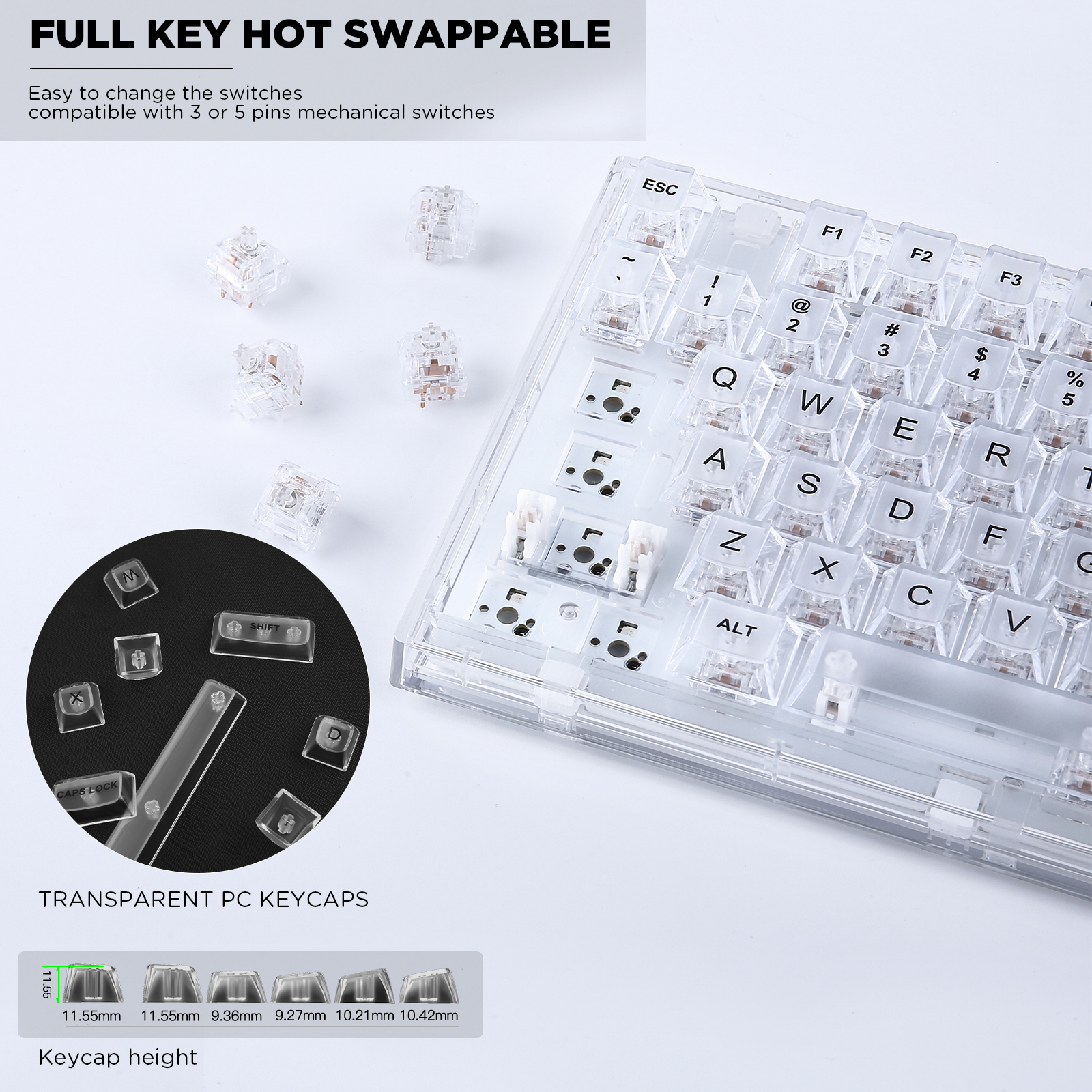 YUNZII X75 흰색 82 키 핫 스왑 가능 유선  - Gaming Keyboard Thocky 리뷰 및 가격