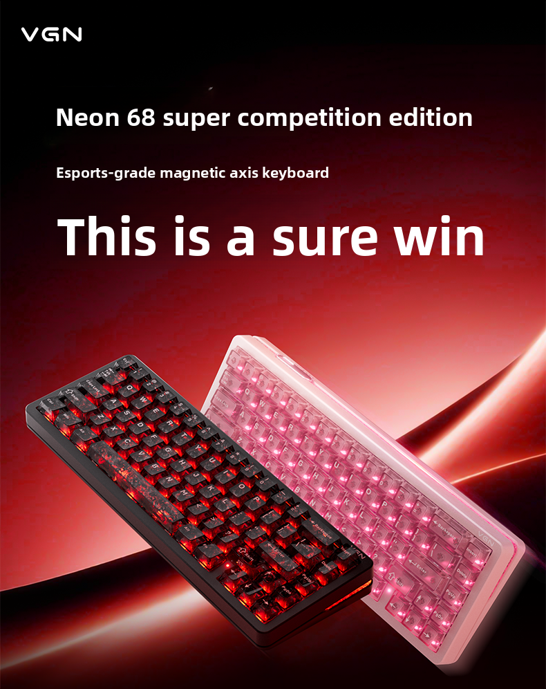 맞춤형 네온 디자인 68% 레이아웃 마그네틱 축 키보드 - Gaming Keyboard Thocky 리뷰 및 가격
