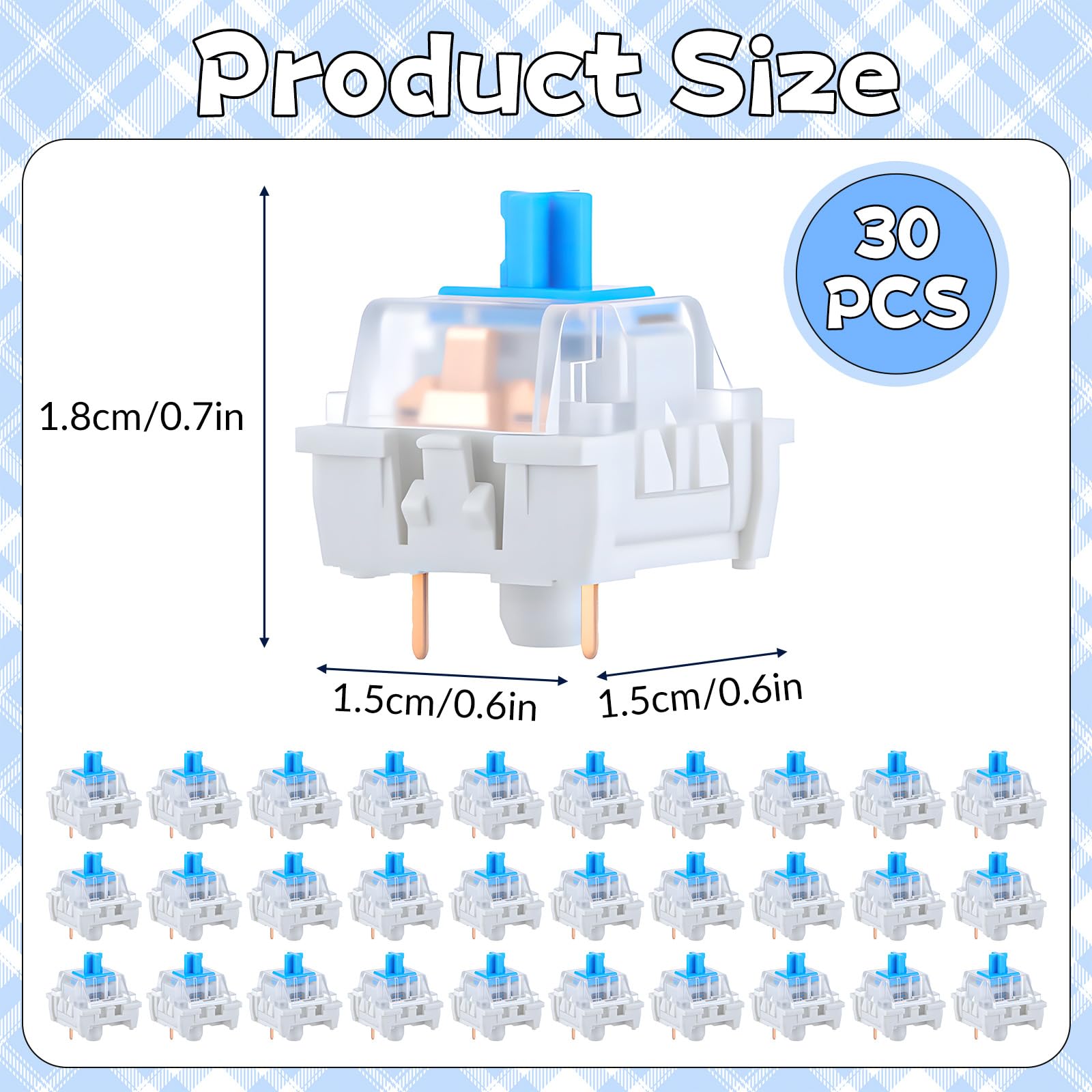30 PCS 기계식 키보드 스위치 3 핀 블루 키보드  - Keyboard Gaming Blue Switch 리뷰 및 가격
