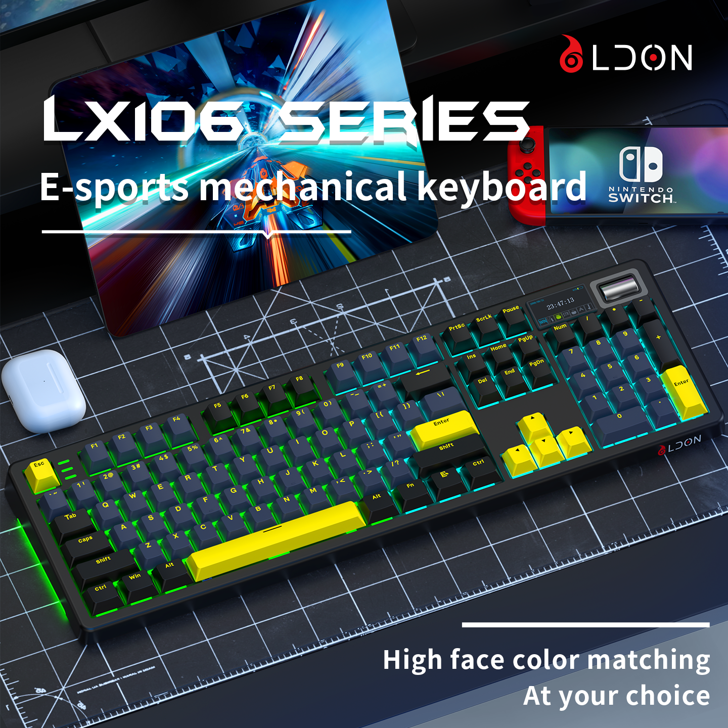 LDON LX106 무선 기계식 키보드 106키 핫스왑 - Keyboard Gaming Blue Switch 리뷰 및 가격
