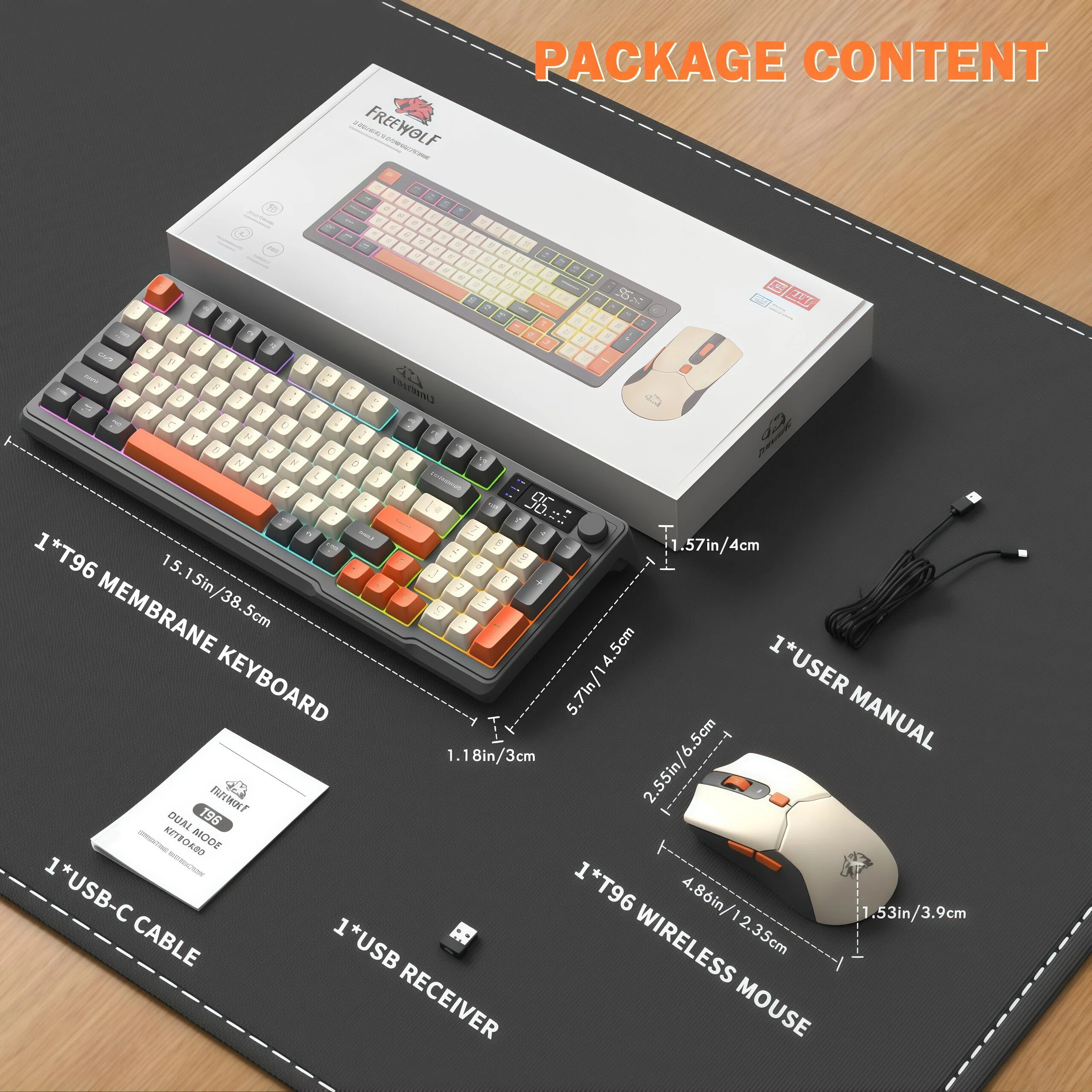 프리울프 T96 무선 키보드 마우스 콤보, 96키 RG - Gaming Keyboard Mouse And Headset Combo 리뷰 및 가격