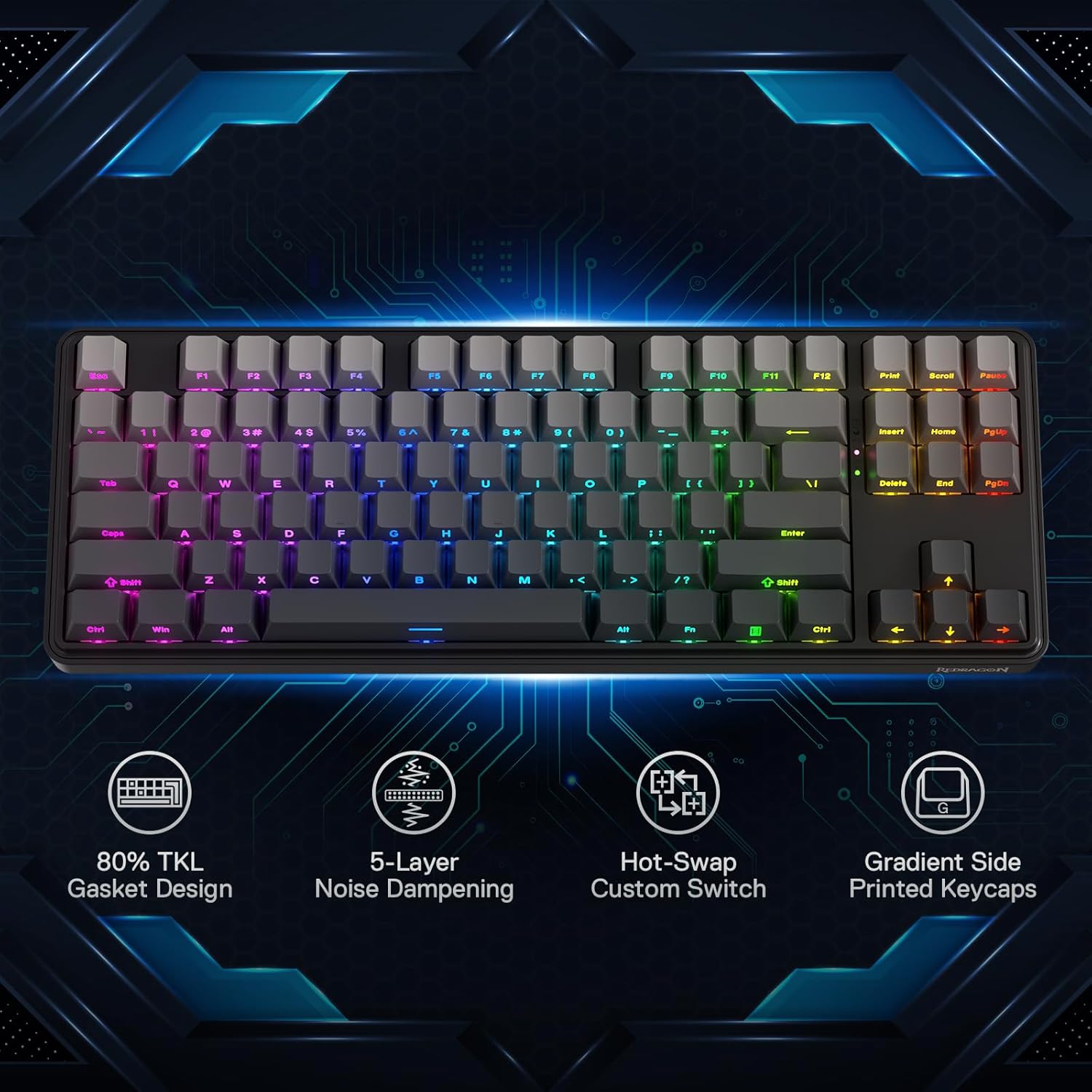 Redragon RGB 게임용 3 가지 모드 무선 TK - Gaming Keyboard No Noise 리뷰 및 가격