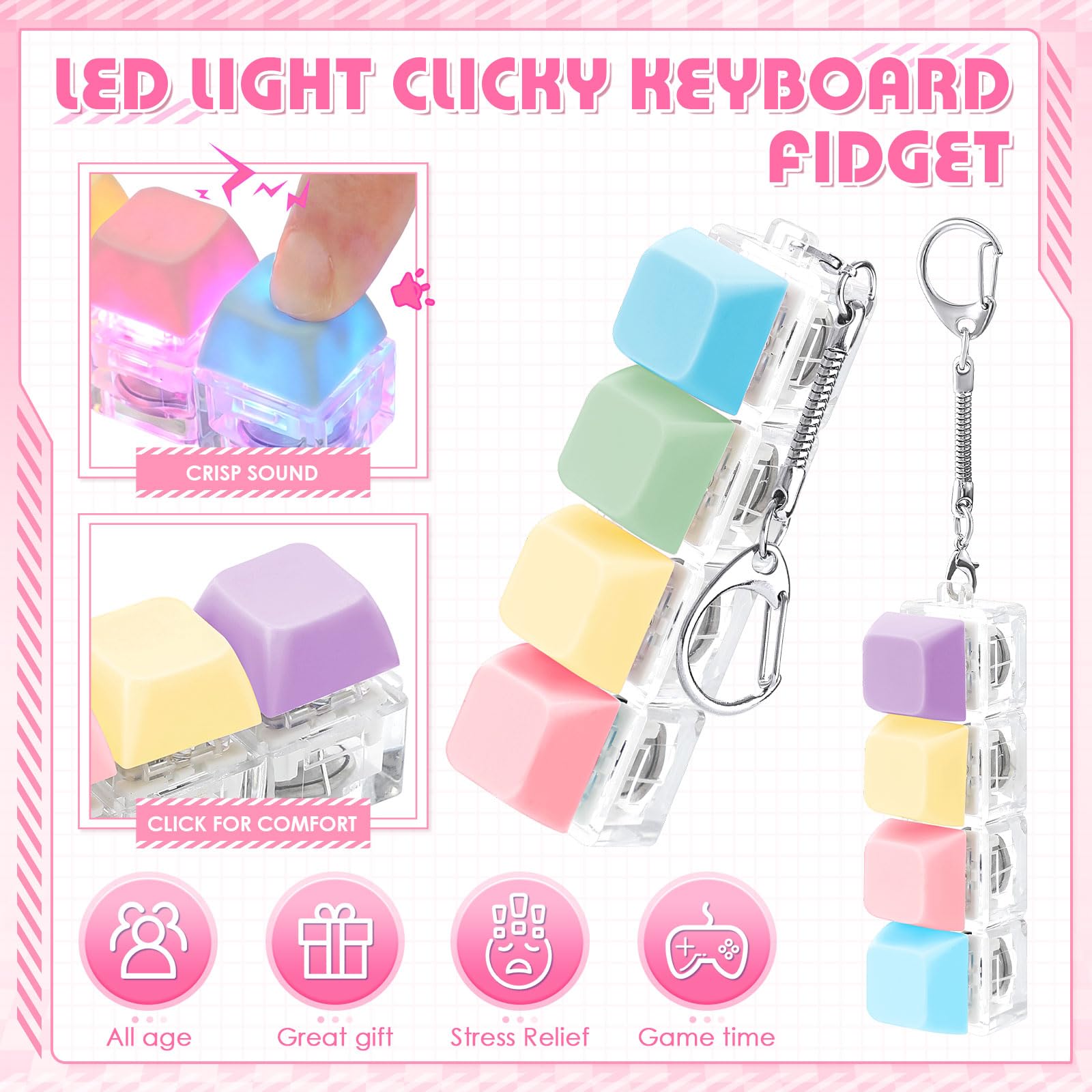 LED 라이트업 피젯 키체인, 4키 스위치 테스터, 조 - Mechanical Switch Tester 리뷰 및 가격
