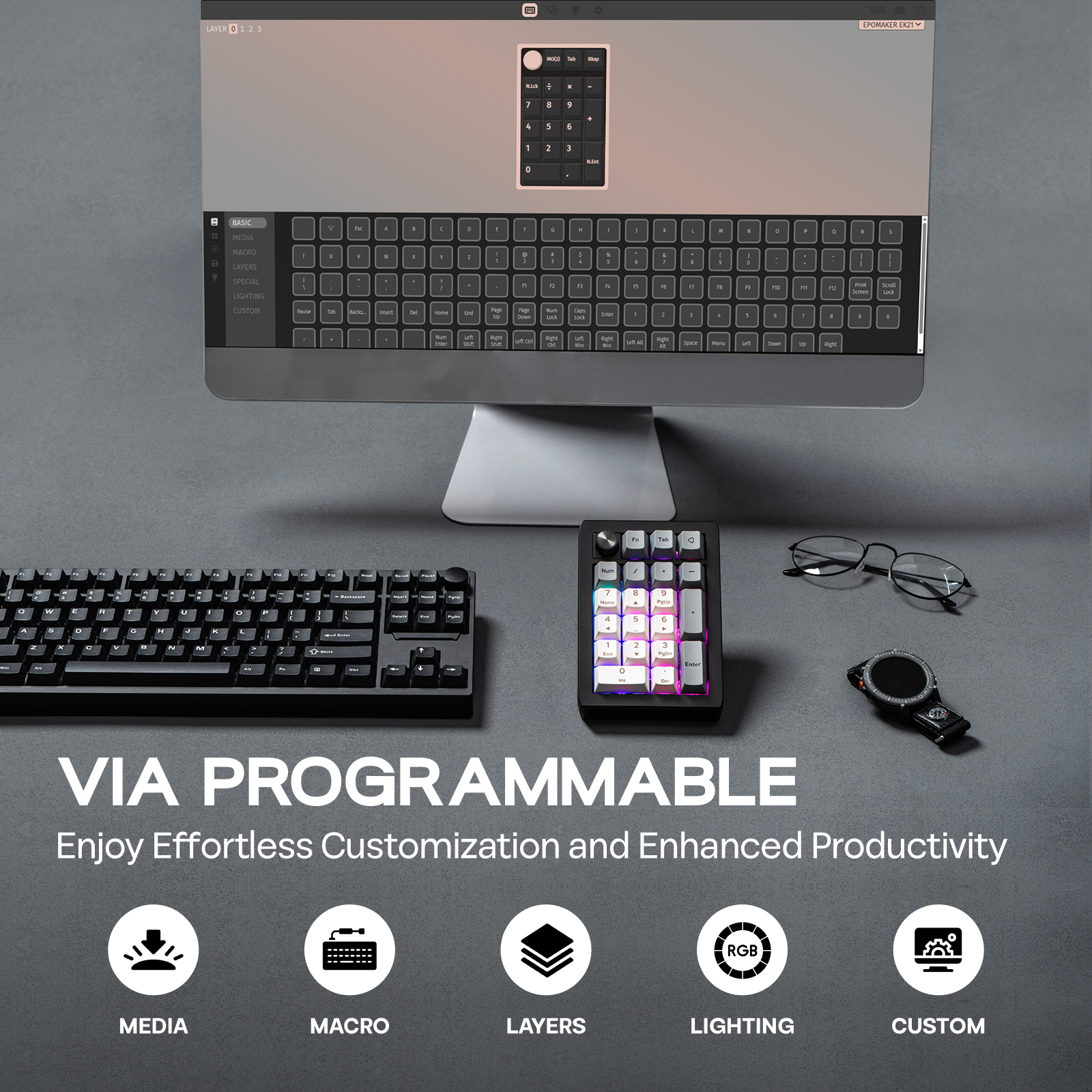 EPOMAKER EK21 VIA 20% 가스켓 유선/블 - Keyboard Gaming Mac 리뷰 및 가격