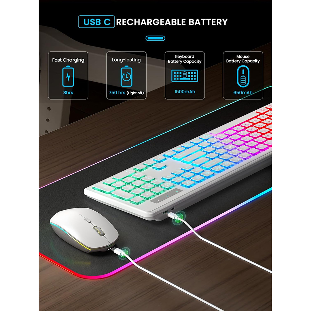 백라이트 무선 키보드 및 마우스, 조용한 라이트 업 키 - Gaming Keyboard And Mouse Combo 리뷰 및 가격