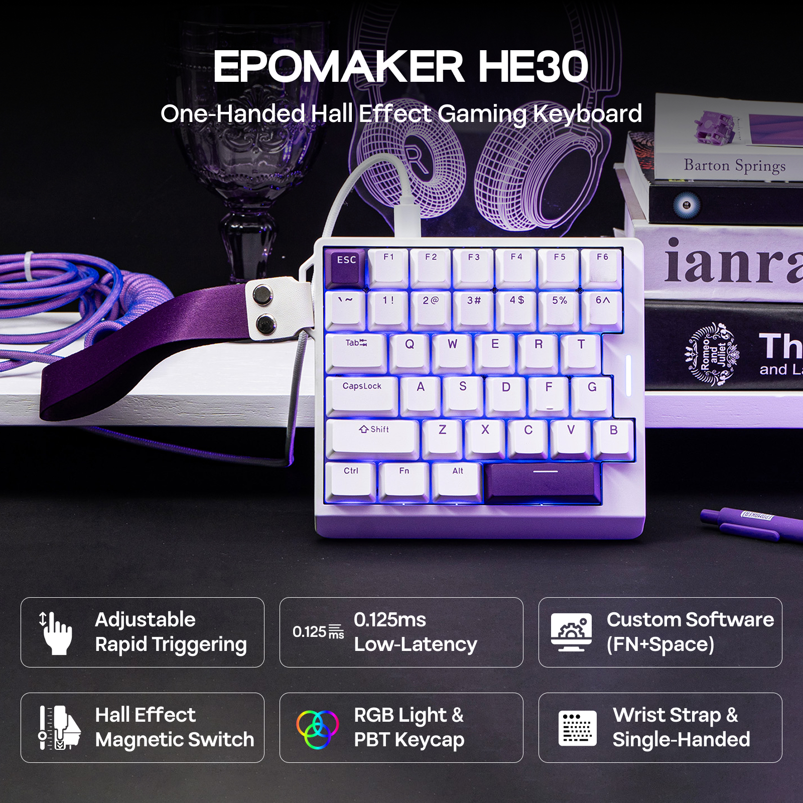    EPOMAKER HE30 한손용 36키 트레이  - Gaming Keyboard 1 Hand 리뷰 및 가격